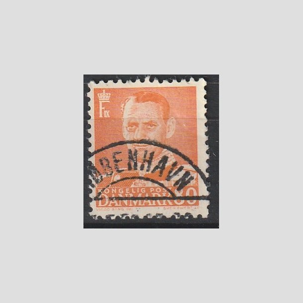 FRIMRKER DANMARK | 1952-53 - AFA 341 - Fr. IX 80 re orange - Lux Stemplet "KBENHAVN"