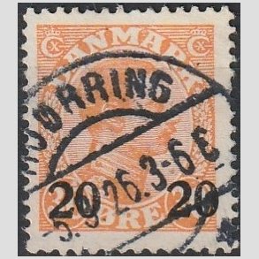 FRIMRKER DANMARK | 1926 - AFA 152 - 20 20/30 re orange Chr. X provisorier - Lux Stemplet 
