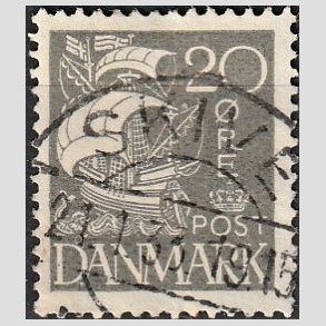 FRIM�RKER DANMARK | 1927 - AFA 170 - Karavel 20 �re gr� - Lux Stemplet 