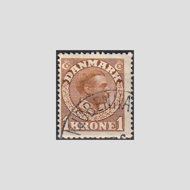 FRIMRKER DANMARK | 1913 - AFA 75 - Chr. X 1 Kr. gulbrun - Stemplet "KJBENHAVN"