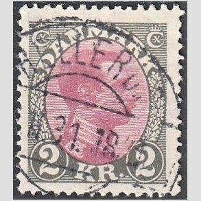 FRIMRKER DANMARK | 1925-26 - AFA 151 - Chr. X 2 Kr. gr/rdlilla (2K) - Stemplet 