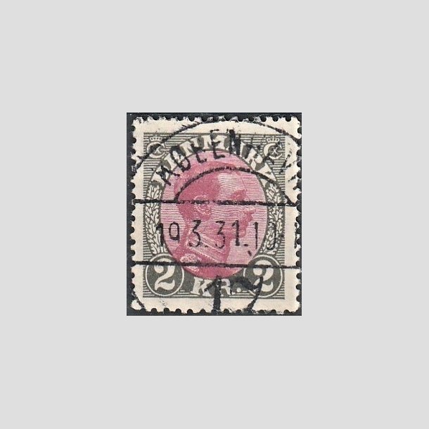 FRIMRKER DANMARK | 1925-26 - AFA 151 - Chr. X 2 Kr. gr/rdlilla (2K) - Lux Stemplet "KBENHAVN"