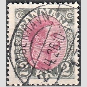 FRIMRKER DANMARK | 1925-26 - AFA 151 - Chr. X 2 Kr. gr/rdlilla (2K) - Stemplet 