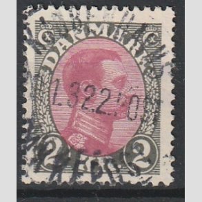 FRIMRKER DANMARK | 1925-26 - AFA 151 - Chr. X 2 Kr. gr/rdlilla (2K) - Stemplet 