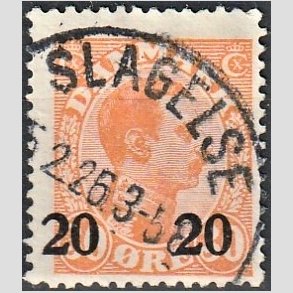 FRIMRKER DANMARK | 1926 - AFA 152 - 20 20/30 re orange Chr. X provisorier - Lux Stemplet 