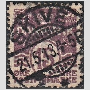 FRIM�RKER DANMARK | 1905-06 - AFA 46 - B�lgelinie 15 �re brunlilla - Lux Stemplet 