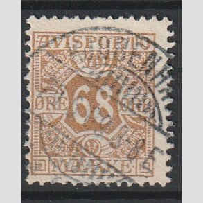FRIMRKER DANMARK | 1907 - AFA 7 - 68 re brun Avisporto - Stemplet 