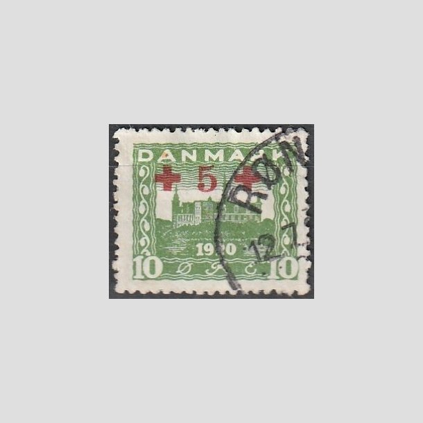 FRIMRKER DANMARK | 1921 - AFA 120 - +5 +10 re grn Rde Kors provisorier - Stemplet