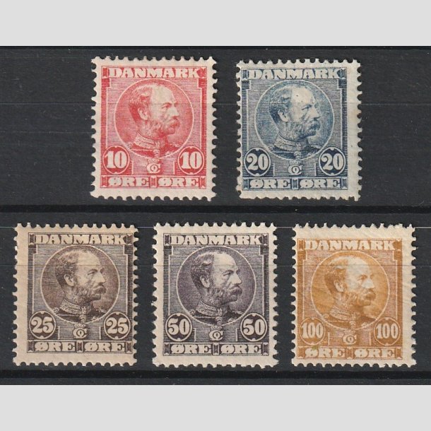 FRIMRKER DANMARK | 1904-05 - AFA 47,48,49,50,51 - Chr. IX st i hovednumre - Ubrugt