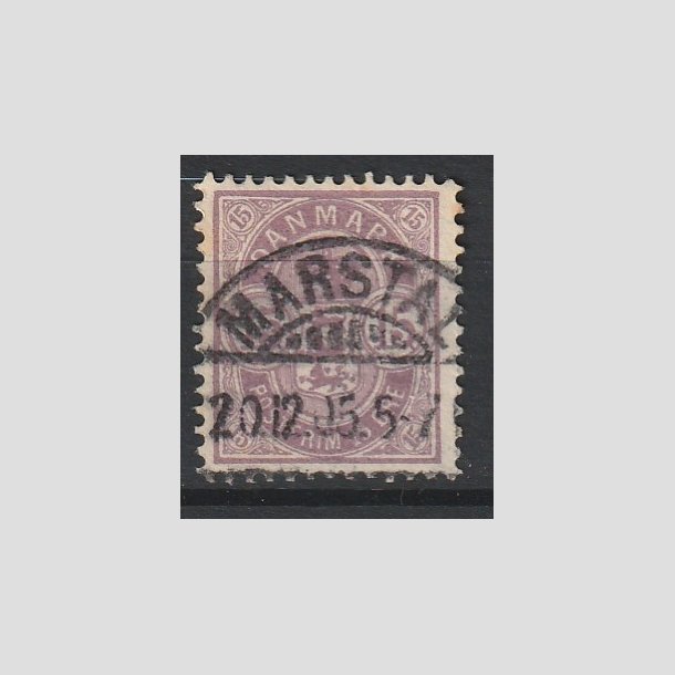 FRIMRKER DANMARK | 1901-02 - AFA 38 - 15 re grlilla - Pragt Stemplet "MARSTAL"