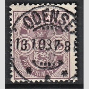 FRIM�RKER DANMARK | 1901-02 - AFA 38 - 15 �re gr�lilla - Pragt Stemplet 
