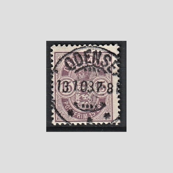 FRIMRKER DANMARK | 1901-02 - AFA 38 - 15 re grlilla - Pragt Stemplet "ODENSE"