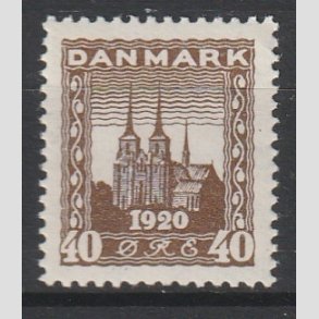 FRIM�RKER DANMARK | 1920-21 - AFA 114 - Genforening 40 �re brun - Ubrugt