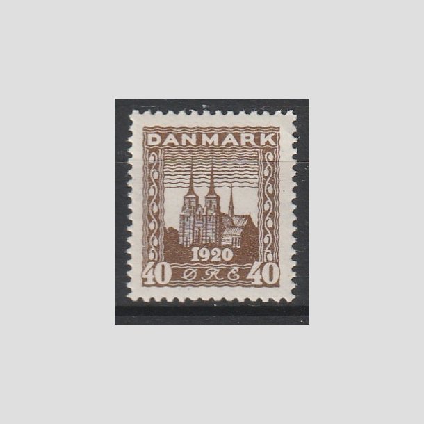 FRIMRKER DANMARK | 1920-21 - AFA 114 - Genforening 40 re brun - Ubrugt