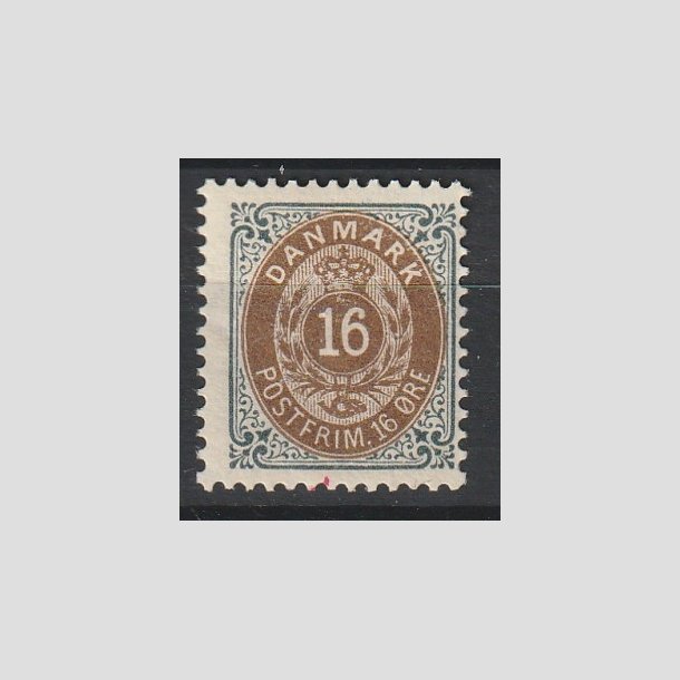 FRIMRKER DANMARK | 1895 - AFA 27B - 16 re gr/brun - Ubrugt