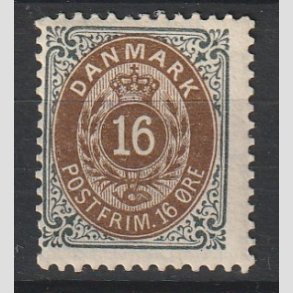 FRIM�RKER DANMARK | 1895 - AFA 27B - 16 �re gr�/brun - Postfrisk