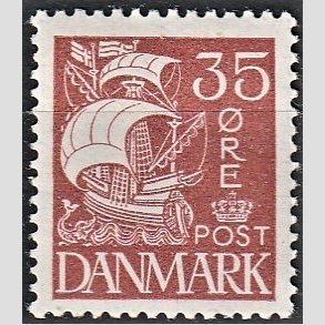 FRIM�RKER DANMARK | 1927 - AFA 173 - Karavel 35 �re brunr�d - Postfrisk