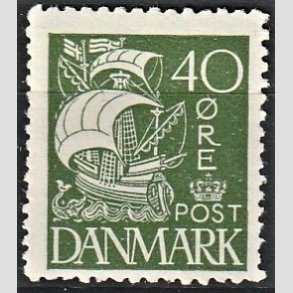 FRIM�RKER DANMARK | 1927 - AFA 174 - Karavel 40 �re gr�n - Postfrisk