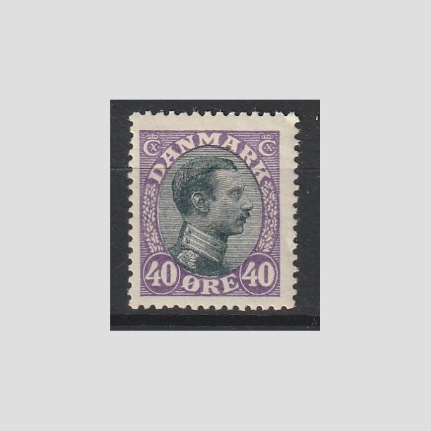 FRIMRKER DANMARK | 1918-20 - AFA 105 - Chr. X 40 re lilla/sort - Postfrisk
