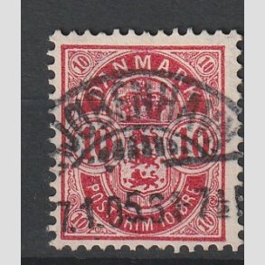 FRIM�RKER DANMARK | 1895 - AFA 35C - 10 �re r�d - Pragt Stemplet 