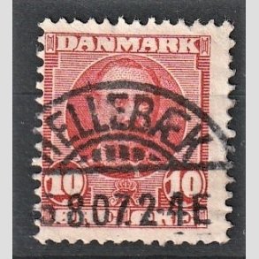 FRIM�RKER DANMARK | 1907 - AFA 55 - 1K - Frederik VIII 10 �re r�d - Pragt Stemplet 