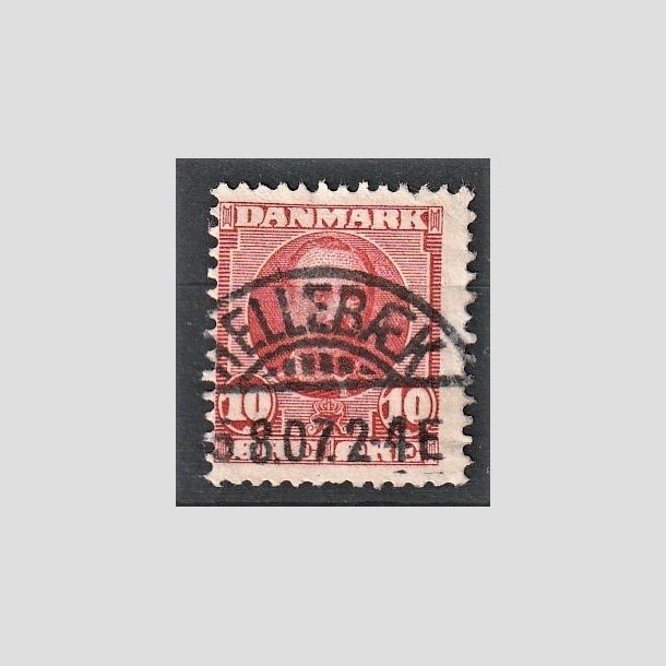 FRIMRKER DANMARK | 1907 - AFA 55 - 1K - Frederik VIII 10 re rd - Pragt Stemplet "HELLEBK"