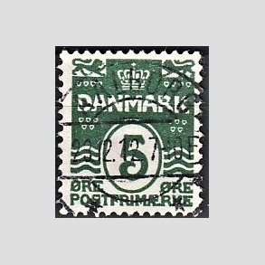 FRIM�RKER DANMARK | 1912 - AFA 64 - B�lgelinie 5 �re m�rkgr�n - Lux Stemplet 