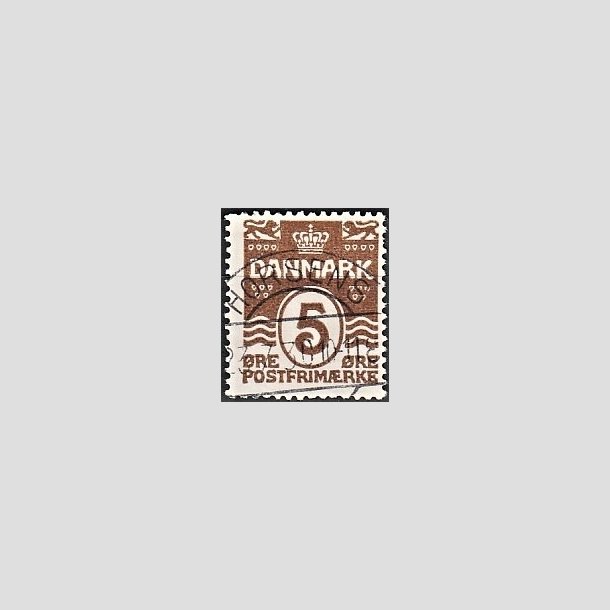 FRIMRKER DANMARK | 1921-22 - AFA 122 - Blgelinie 5 re brun - Pragt Stemplet "HORSENS"