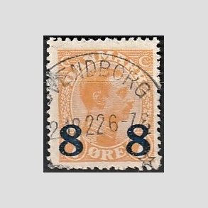 FRIMRKER DANMARK | 1921-22 - AFA 118 - 8 8/7 re orange provisorier - Lux Stemplet 