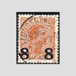 FRIMRKER DANMARK | 1921-22 - AFA 118 - 8 8/7 re orange provisorier - Lux Stemplet 