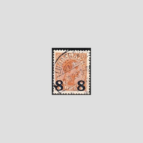 FRIMRKER DANMARK | 1921-22 - AFA 118 - 8 8/7 re orange provisorier - Lux Stemplet "LUNDERSKOV"