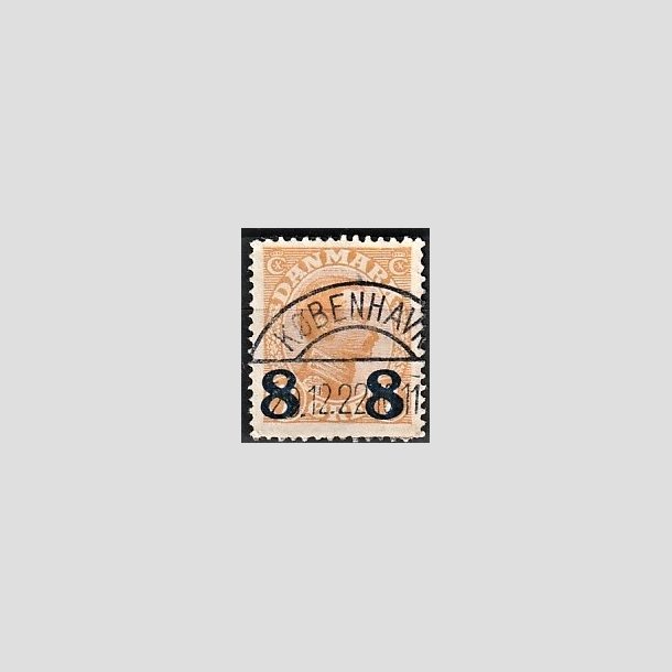 FRIMRKER DANMARK | 1921-22 - AFA 118 - 8 8/7 re orange provisorier - Lux Stemplet "KBENHAVN"