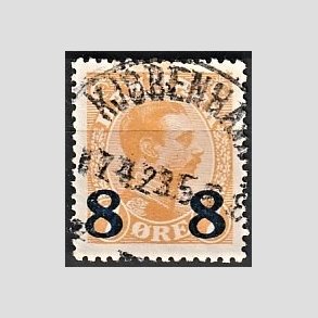 FRIMRKER DANMARK | 1921-22 - AFA 118 - 8 8/7 re orange provisorier - Lux Stemplet 