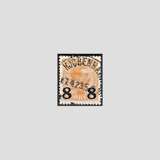 FRIMRKER DANMARK | 1921-22 - AFA 118 - 8 8/7 re orange provisorier - Lux Stemplet "KBENHAVN"