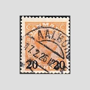 FRIMRKER DANMARK | 1926 - AFA 152 - 20 20/30 re orange Chr. X provisorier - Lux Stemplet 