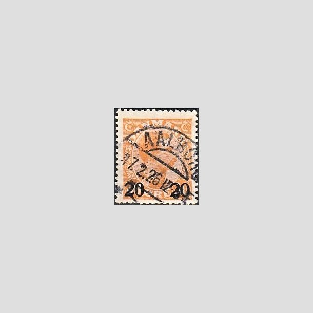 FRIMRKER DANMARK | 1926 - AFA 152 - 20 20/30 re orange Chr. X provisorier - Lux Stemplet "AALBORG"