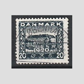 FRIM�RKER DANMARK | 1920-21 - AFA 113 - Genforening 20 �re bl� - Pragt Stemplet 