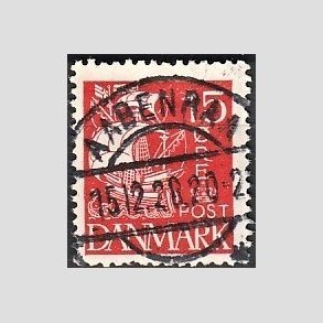 FRIM�RKER DANMARK | 1927 - AFA 169 - Karavel 15 �re r�d - Lux Stemplet 