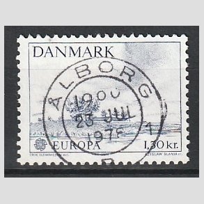 FRIM�RKER DANMARK | 1977 - AFA 636 - Europam�rke 1,30 Kr. bl� - Pragt Stemplet 