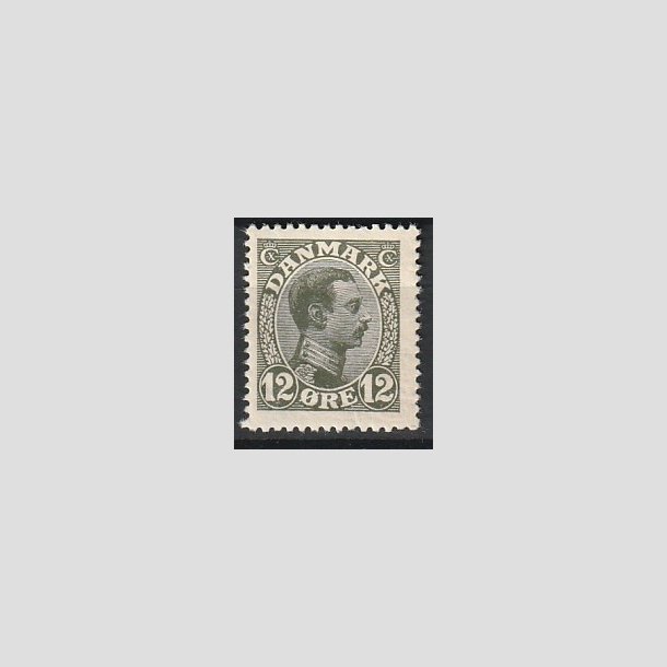 FRIMRKER DANMARK | 1918-20 - AFA 100 - Chr. X 12 re oliven - Ubrugt