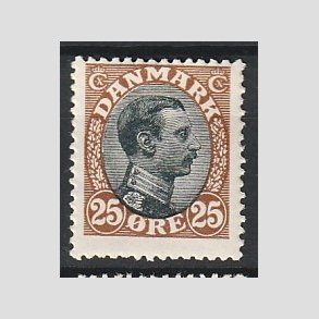 FRIMRKER DANMARK | 1918-20 - AFA 101 - Chr. X 25 re brun/sort - Ubrugt