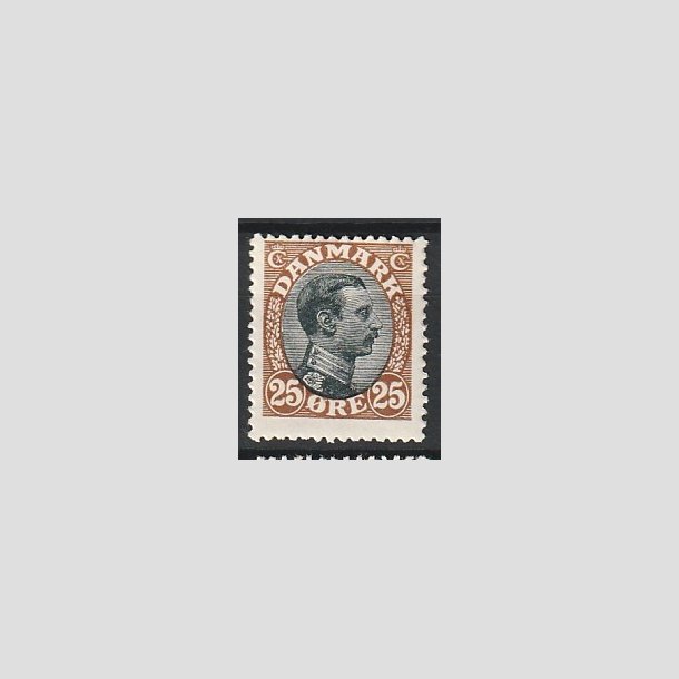 FRIMRKER DANMARK | 1918-20 - AFA 101 - Chr. X 25 re brun/sort - Ubrugt