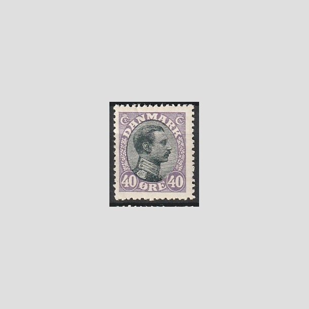 FRIMRKER DANMARK | 1918-20 - AFA 105 - Chr. X 40 re lilla/sort - Ubrugt