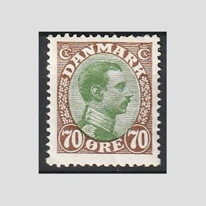 FRIMRKER DANMARK | 1918-20 - AFA 108 - Chr. X 70 re brun/grn - Ubrugt