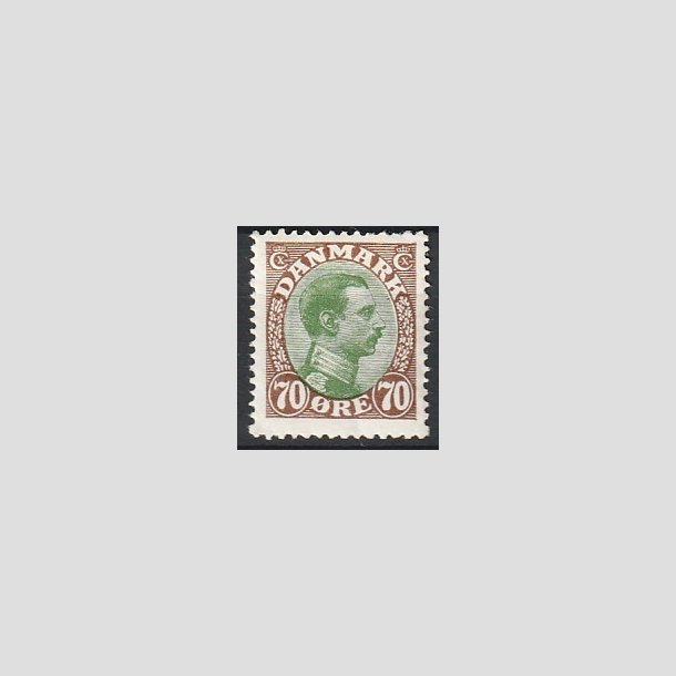 FRIMRKER DANMARK | 1918-20 - AFA 108 - Chr. X 70 re brun/grn - Ubrugt