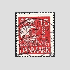 FRIM�RKER DANMARK | 1927 - AFA 169 - Karavel 15 �re r�d - Lux Stemplet 