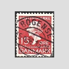 FRIM�RKER DANMARK | 1935 - AFA 226 - H. C. Andersen 15 �re r�d - Pragt Stemplet 