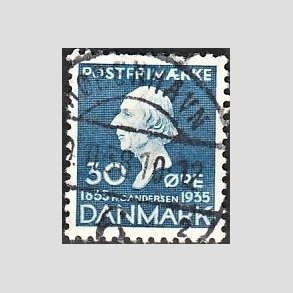 FRIM�RKER DANMARK | 1935 - AFA 228 - H. C. Andersen 30 �re bl� - Lux Stemplet 