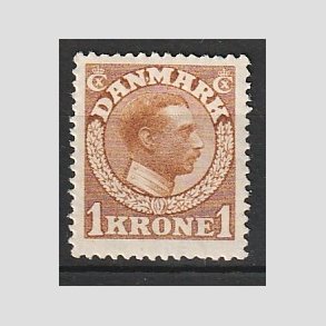 FRIMRKER DANMARK | 1913 - AFA 75 - Chr. X 1 Kr. gulbrun - Ubrugt