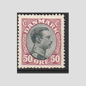 FRIMRKER DANMARK | 1918-20 - AFA 106 - Chr. X 50 re vinrd/sort - Ubrugt